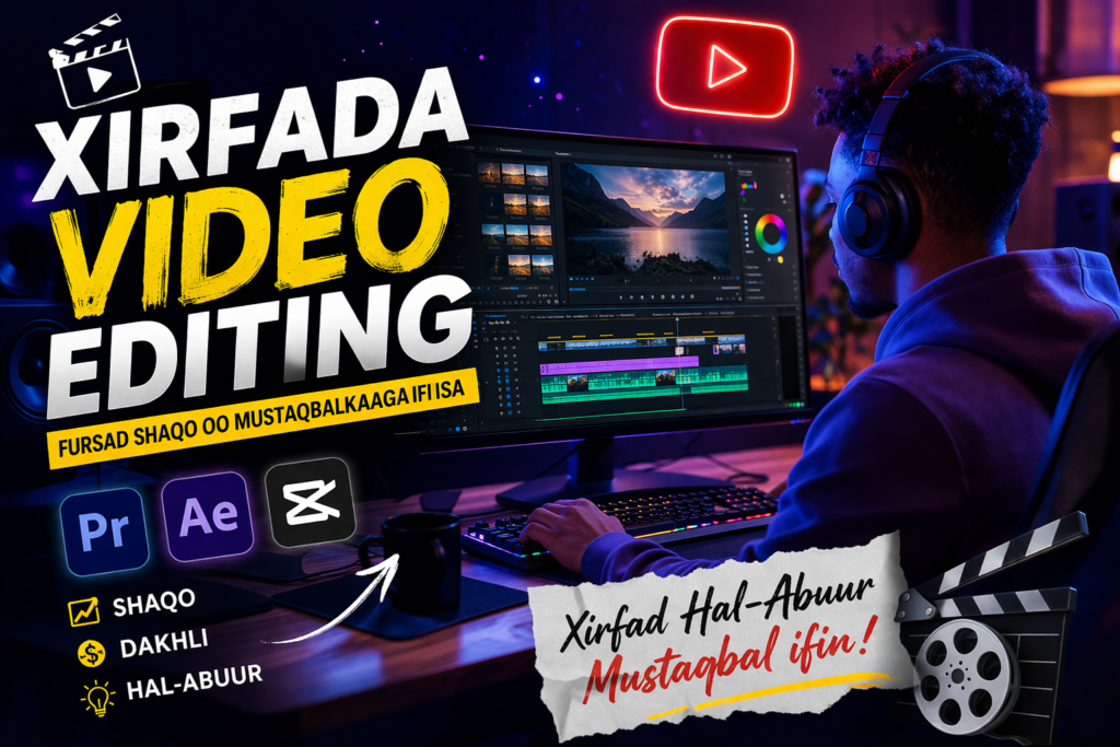 Xirfadda Video Editing iyo Kaalinta Ay Ka Joogto Suuqa Shaqada